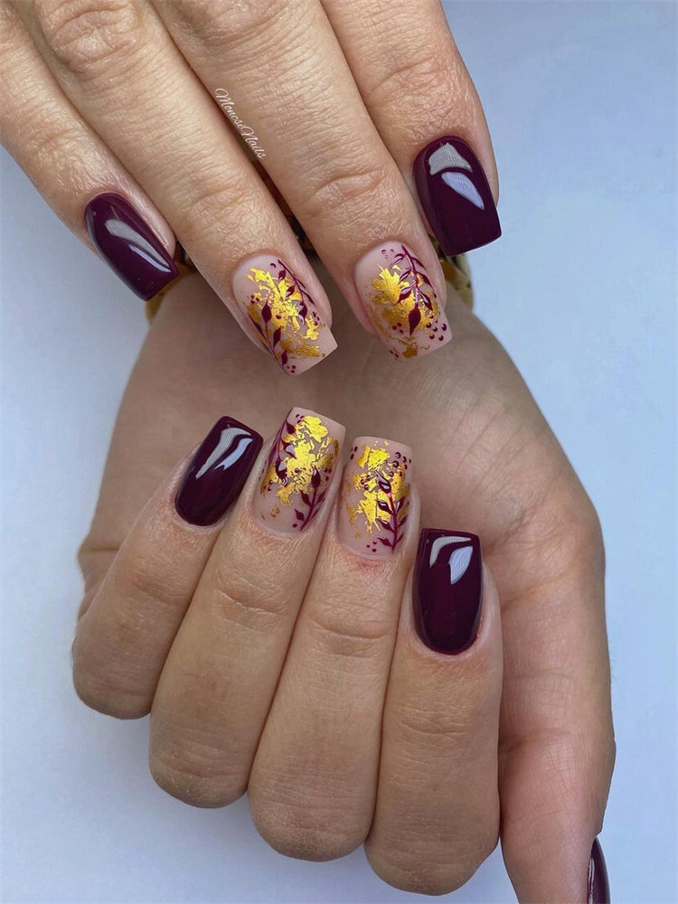 90+ Fall Nails To Try This Autumn -  Purple nails, Stylish nails, Nail art