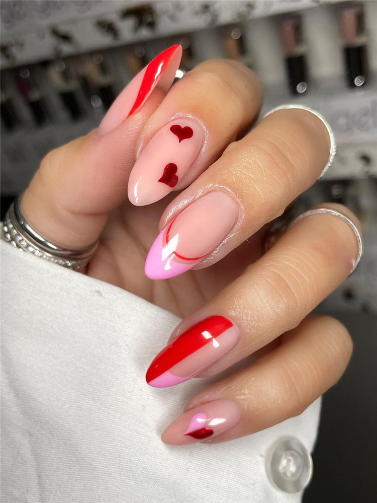 Pretty Red and Pink Nail Designs
