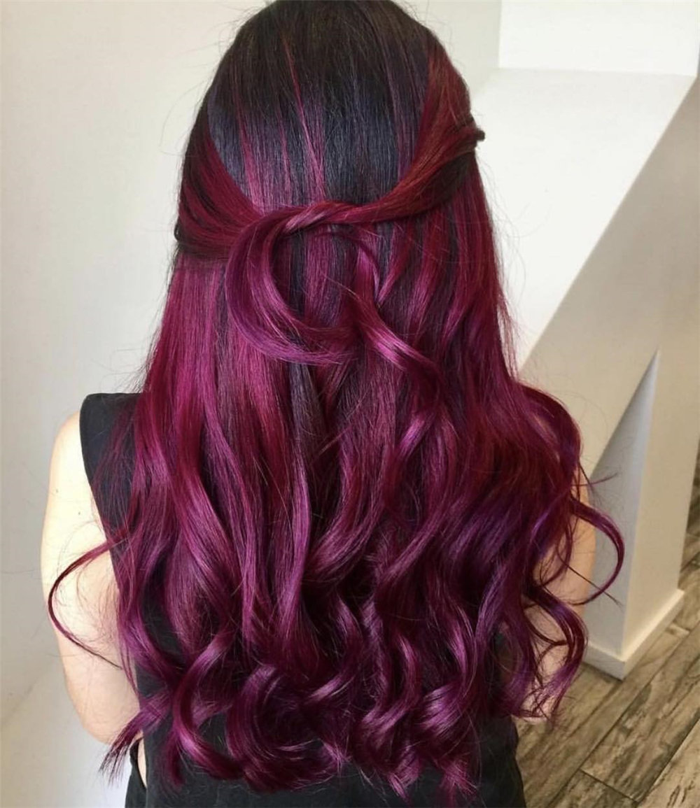 Burgundy Hair Color Trends 2022 for the Fall, burgundy hair color ideas, maroon haircuts for women