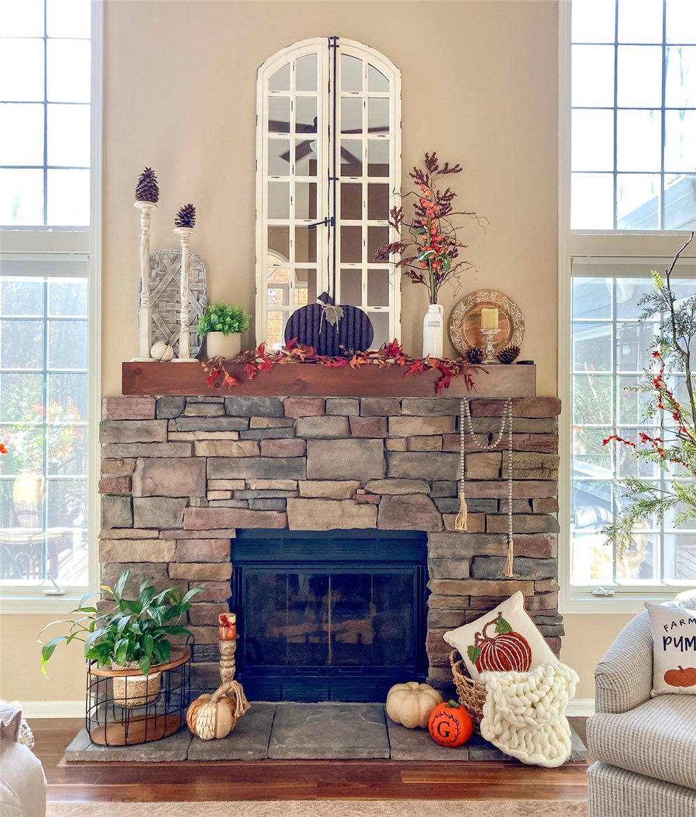 fall decor ideas for fireplace