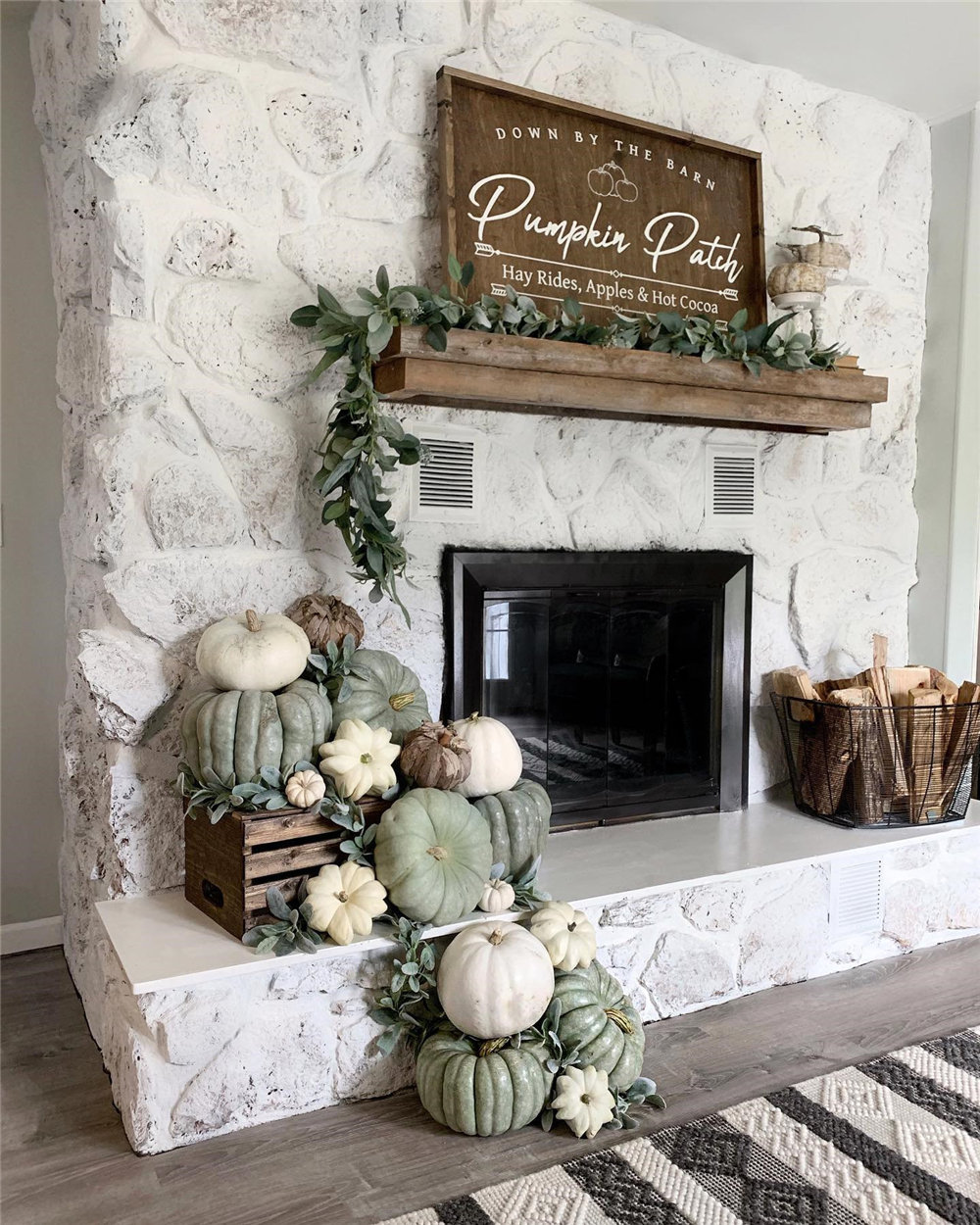 fall decor ideas for fireplace