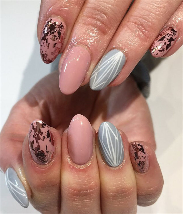 Geometric Nail Art Ideas; Geometric Manicures; geometric nails; nails designs; nails art; geometric aesthetic; nails polish;