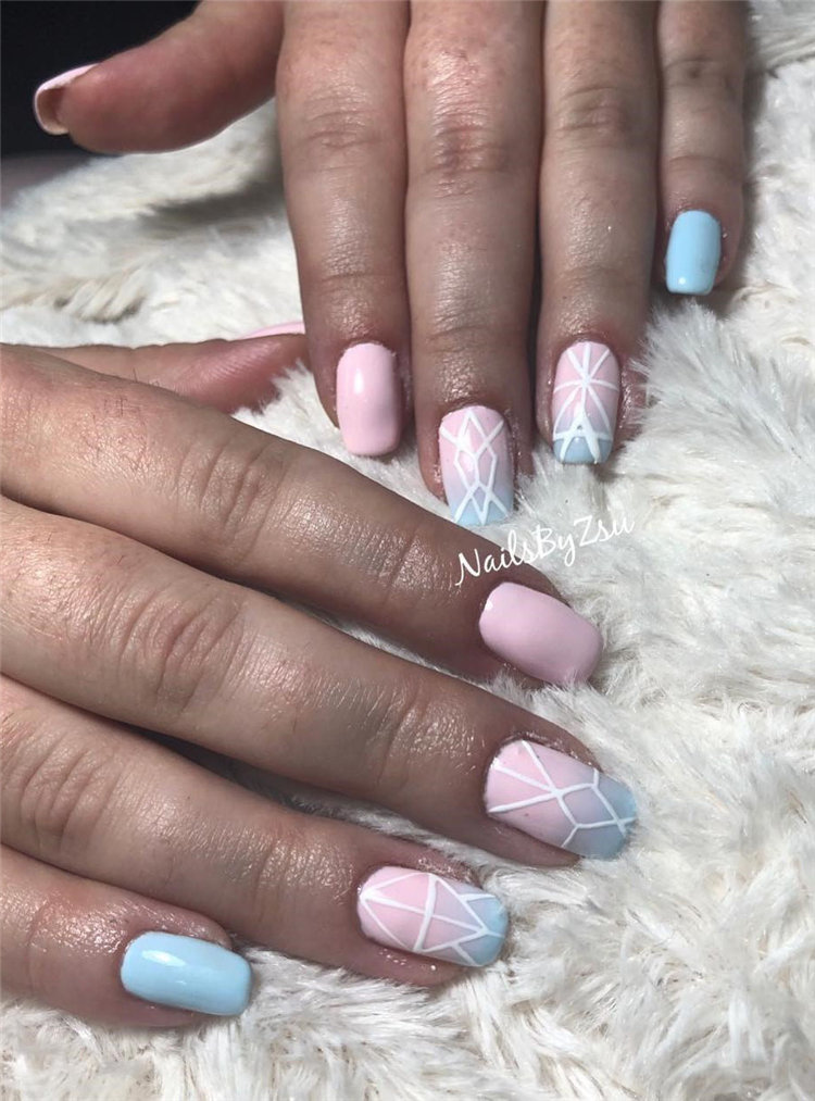 Geometric Nail Art Ideas; Geometric Manicures; geometric nails; nails designs; nails art; geometric aesthetic; nails polish;