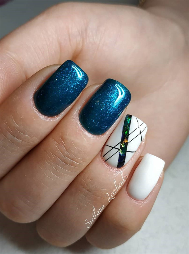 Geometric Nail Art Ideas; Geometric Manicures; geometric nails; nails designs; nails art; geometric aesthetic; nails polish;