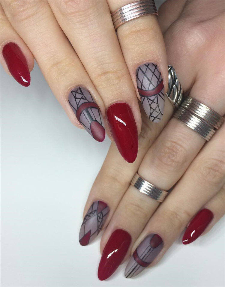 Geometric Nail Art Ideas; Geometric Manicures; geometric nails; nails designs; nails art; geometric aesthetic; nails polish;