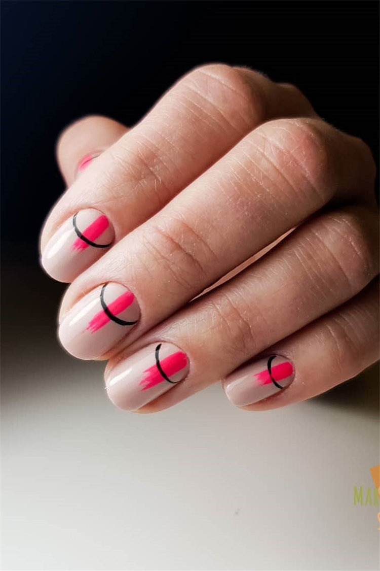 Geometric Nail Art Ideas; Geometric Manicures; geometric nails; nails designs; nails art; geometric aesthetic; nails polish;