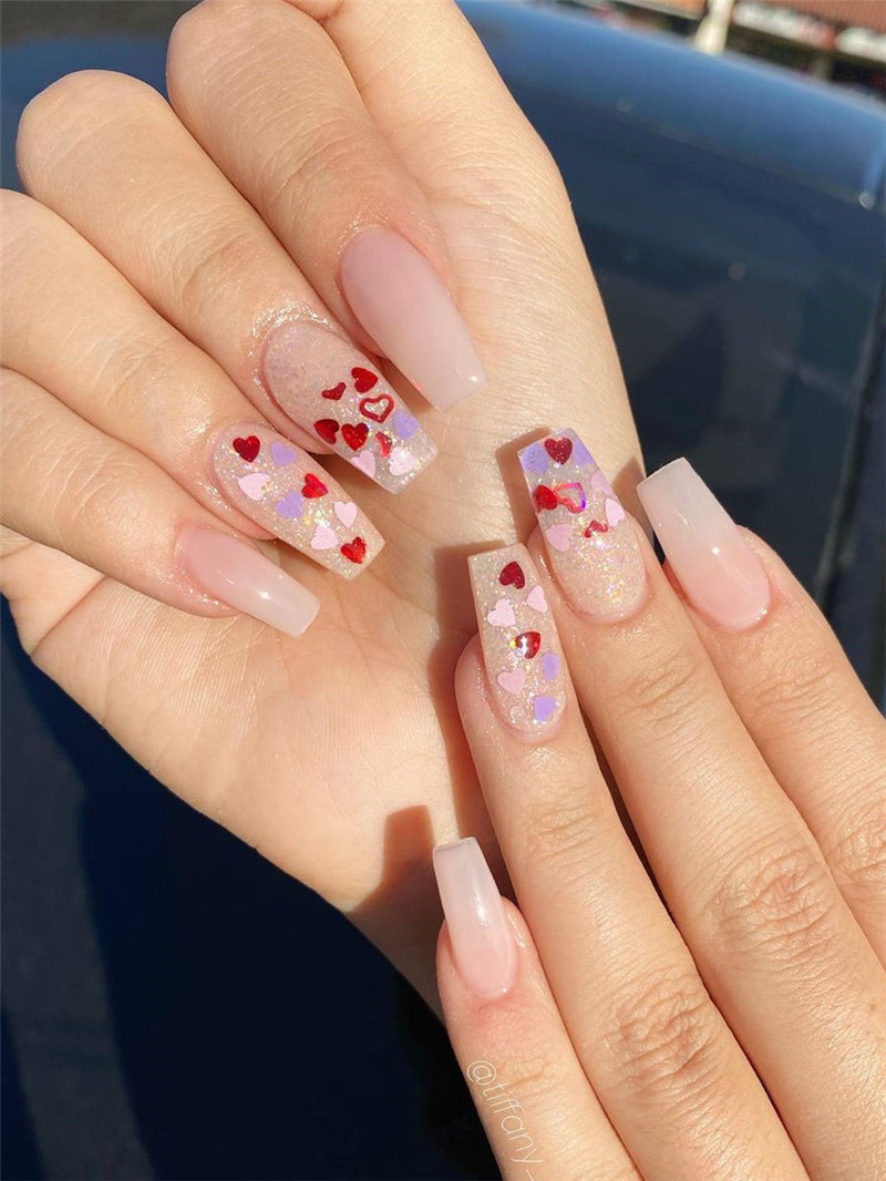 60 pink, red, and white valentine’s day nail ideas. We have gathered the best Valentines nails for you to find your Valentine's Day nail art inspiration. Click to see more nail art ideas. #NailArt #ValentineNails