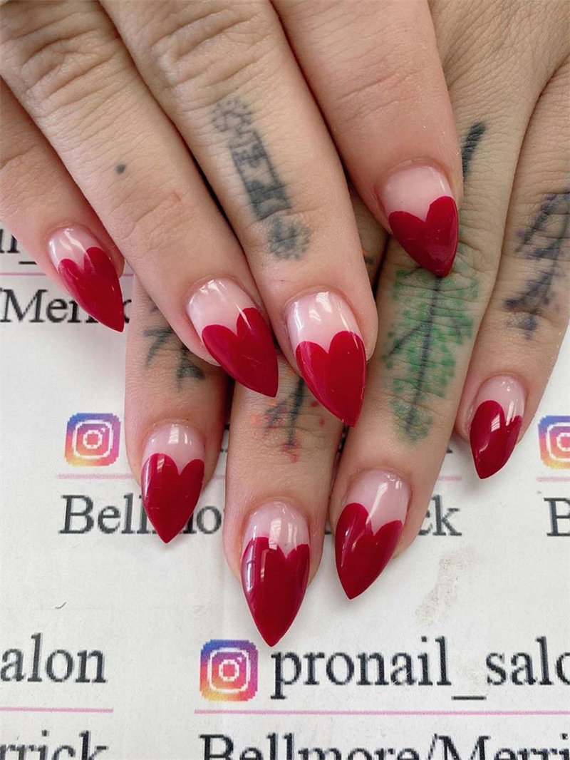 60 pink, red, and white valentine’s day nail ideas. We have gathered the best Valentines nails for you to find your Valentine's Day nail art inspiration. Click to see more nail art ideas. #NailArt #ValentineNails