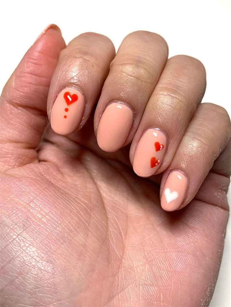 60 pink, red, and white valentine’s day nail ideas. We have gathered the best Valentines nails for you to find your Valentine's Day nail art inspiration. Click to see more nail art ideas. #NailArt #ValentineNails