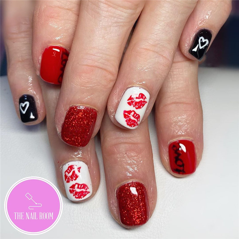 60 pink, red, and white valentine’s day nail ideas. We have gathered the best Valentines nails for you to find your Valentine's Day nail art inspiration. Click to see more nail art ideas. #NailArt #ValentineNails