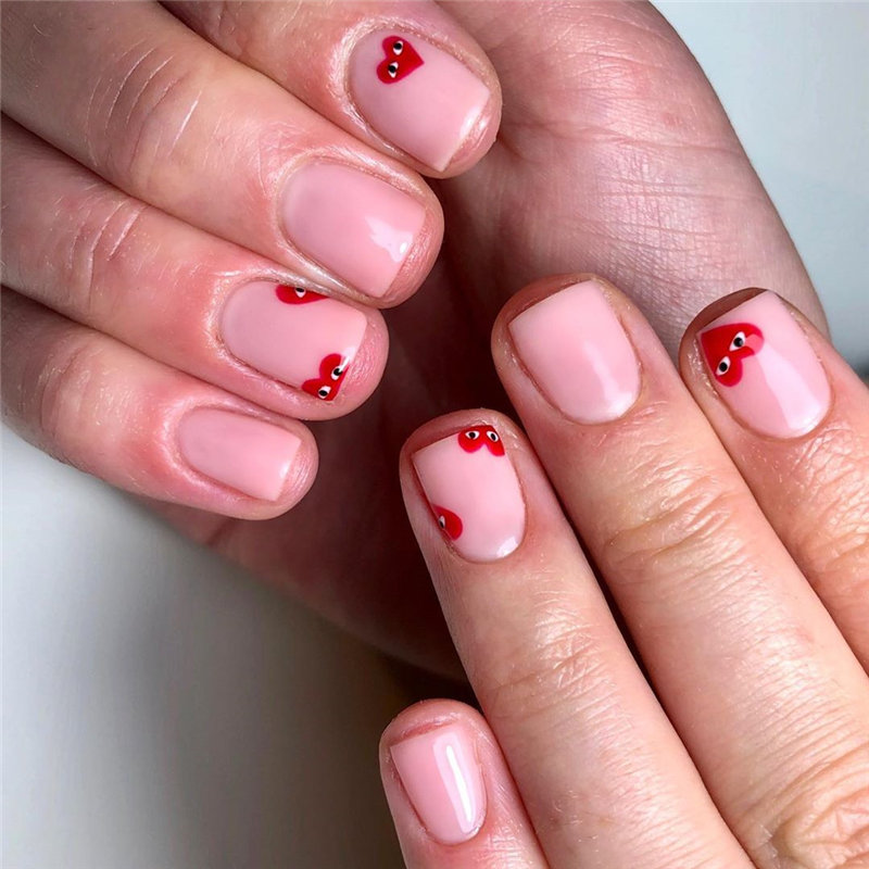 60 pink, red, and white valentine’s day nail ideas. We have gathered the best Valentines nails for you to find your Valentine's Day nail art inspiration. Click to see more nail art ideas. #NailArt #ValentineNails