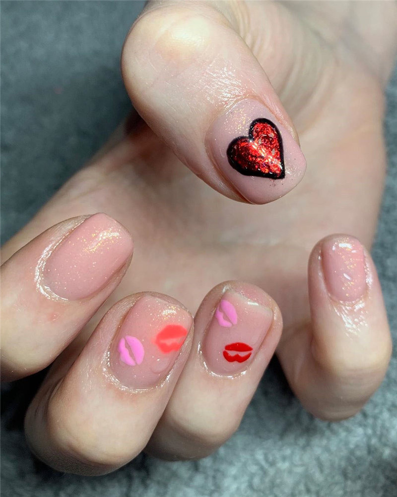 60 pink, red, and white valentine’s day nail ideas. We have gathered the best Valentines nails for you to find your Valentine's Day nail art inspiration. Click to see more nail art ideas. #NailArt #ValentineNails