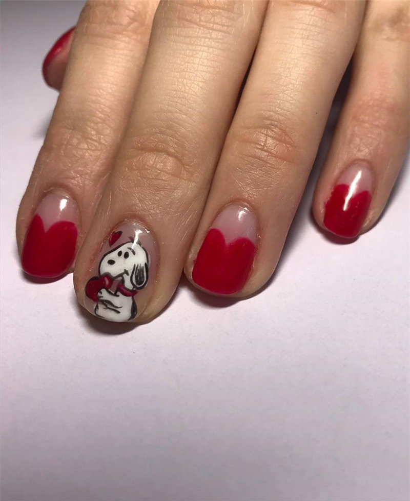 60 pink, red, and white valentine’s day nail ideas. We have gathered the best Valentines nails for you to find your Valentine's Day nail art inspiration. Click to see more nail art ideas. #NailArt #ValentineNails