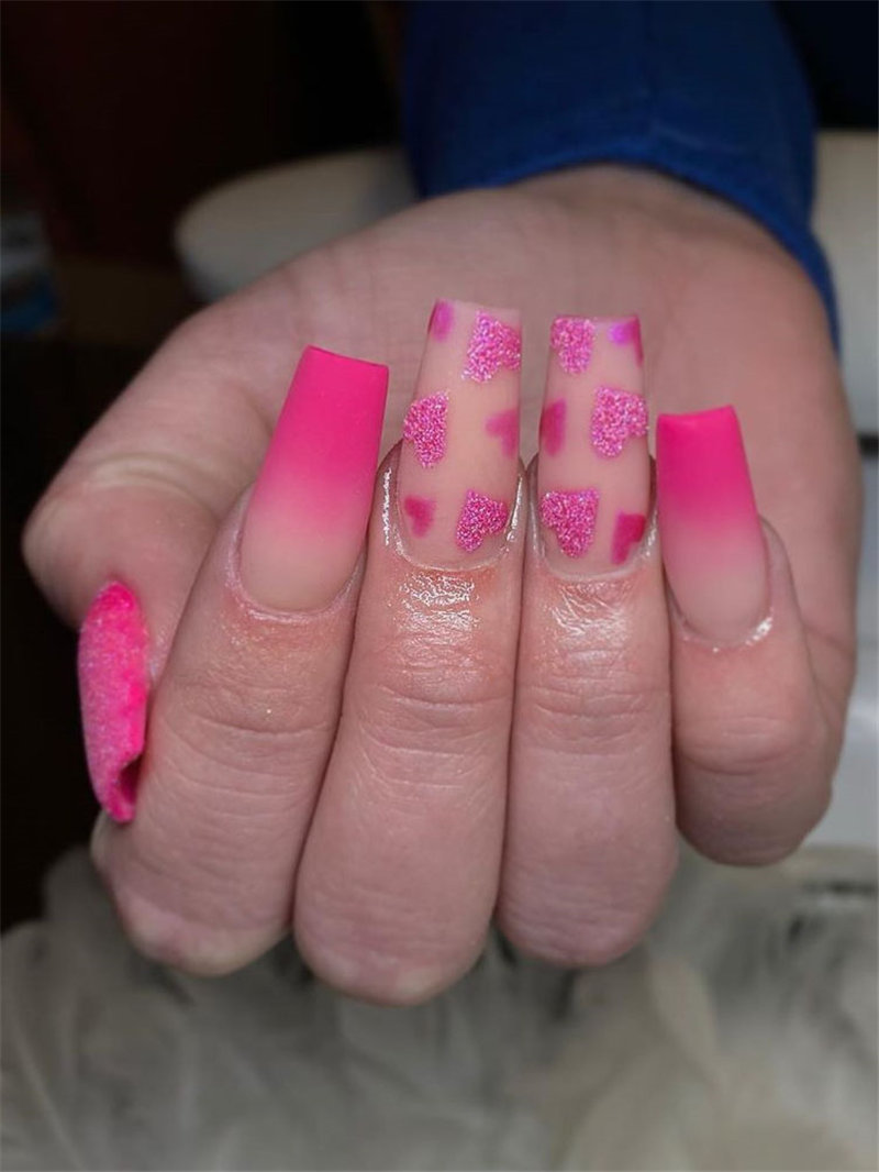 60 pink, red, and white valentine’s day nail ideas. We have gathered the best Valentines nails for you to find your Valentine's Day nail art inspiration. Click to see more nail art ideas. #NailArt #ValentineNails