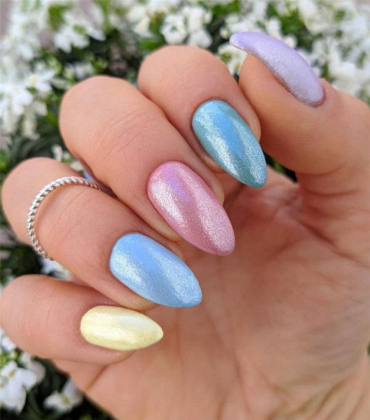 To give you some nail art inspiration, we have found 42 simple spring nail ideas. There is a mix of designs featured from flowers nails to french nails. So, take a look and find a beautiful pring nail design. #springnails #naildesigns #nails