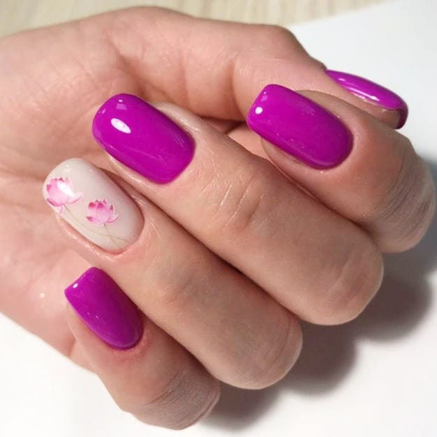 Spring nails 2021, today, we have found 40 flowers nails design for spring. You will finding a nail art that you love and that suits spring. #springnails #flowersnails #nails