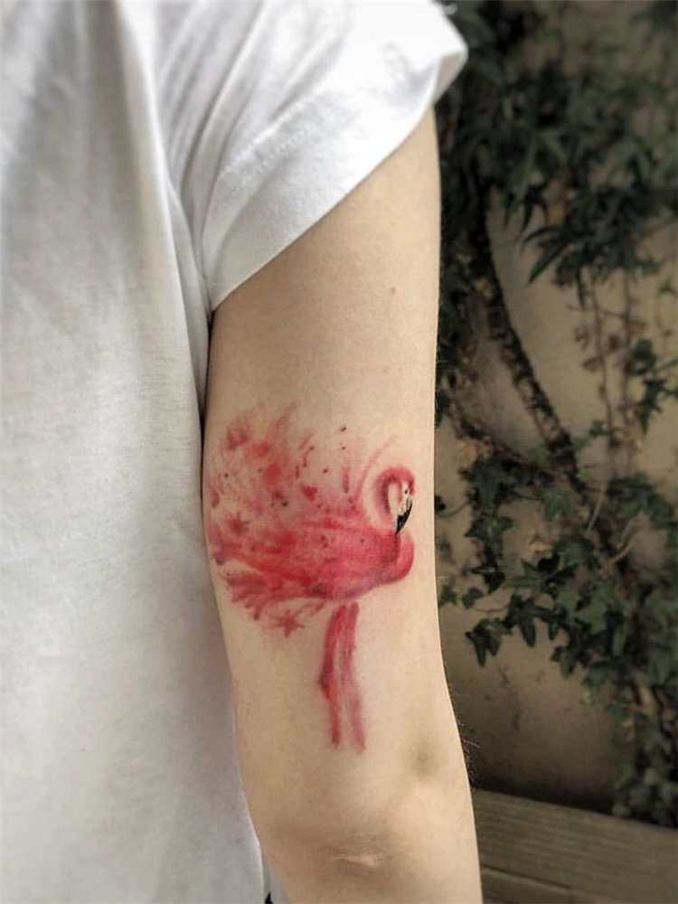 Flower flamingo on Viv  tattoos watercolortattoos  Instagram