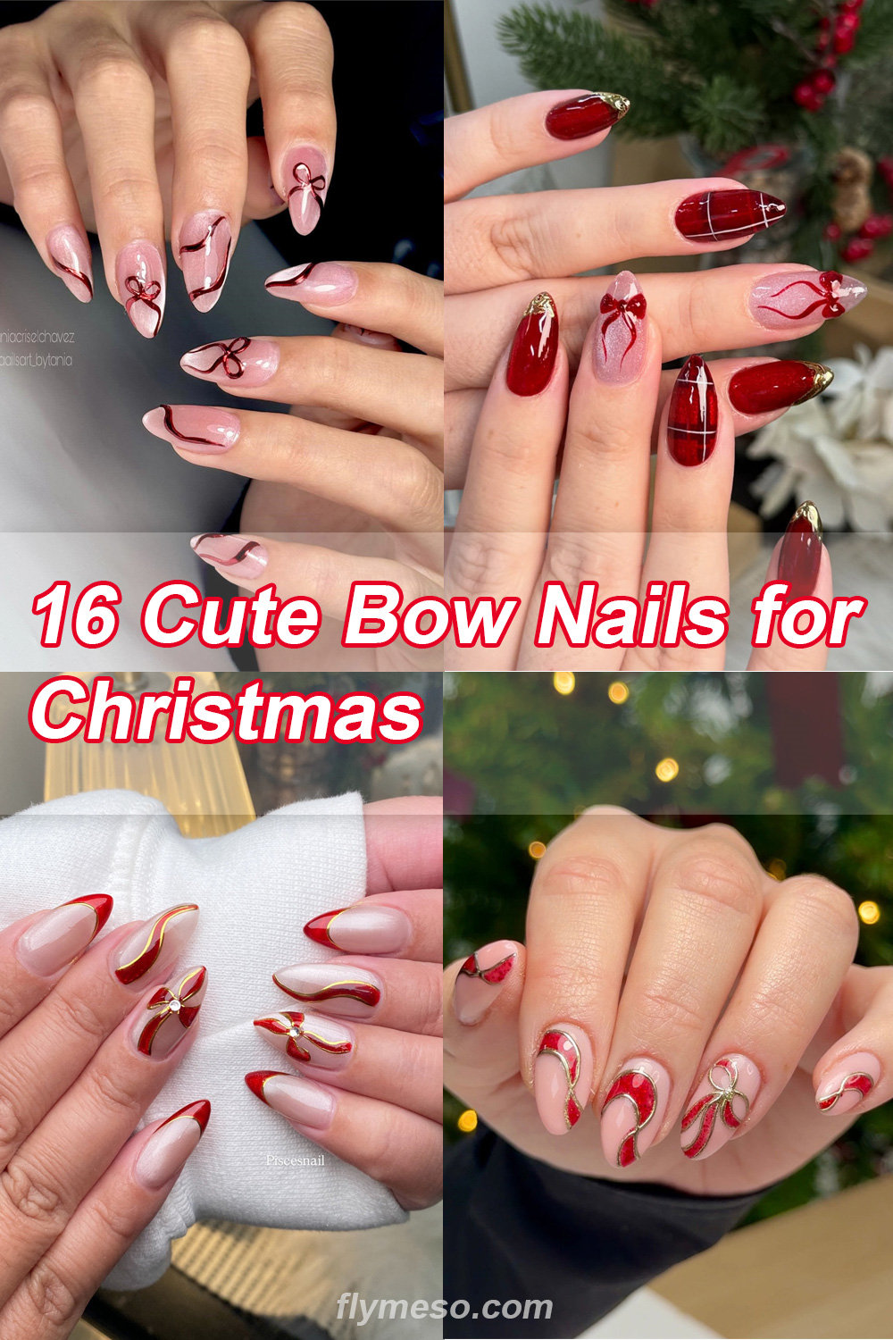 Bow Nails for Christmas